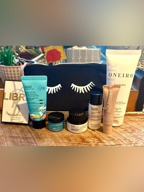 belif Aqua Bomb Skincare Set, Oneiro and lip gloss with Pouch